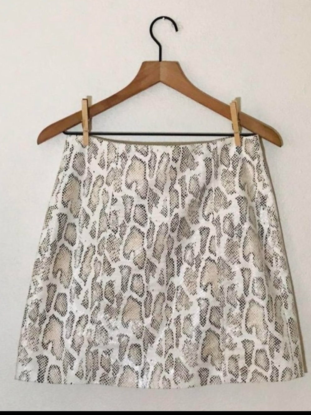 Mod On Trend Snake Print Faux Leather Shimmer Mini Skirt Size M